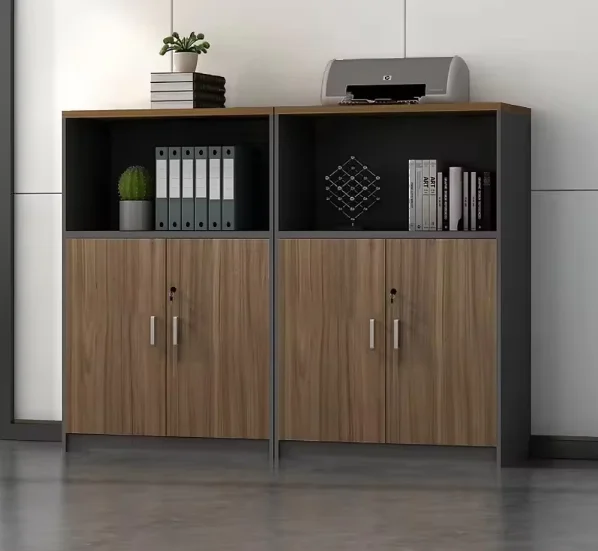Office Furniture Factory - Nowoczesna drewniana szafka biurowa z zamkiem,
