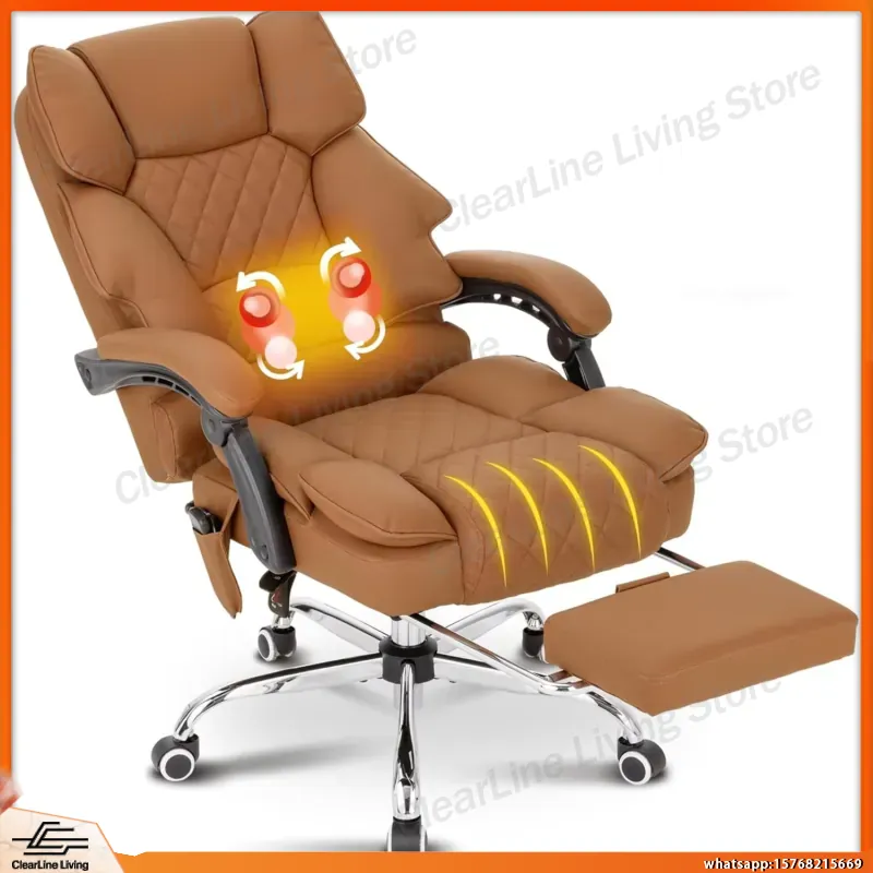 Office Footrest Cushion - Podgrzewane krzesło biurowe z masażem, z