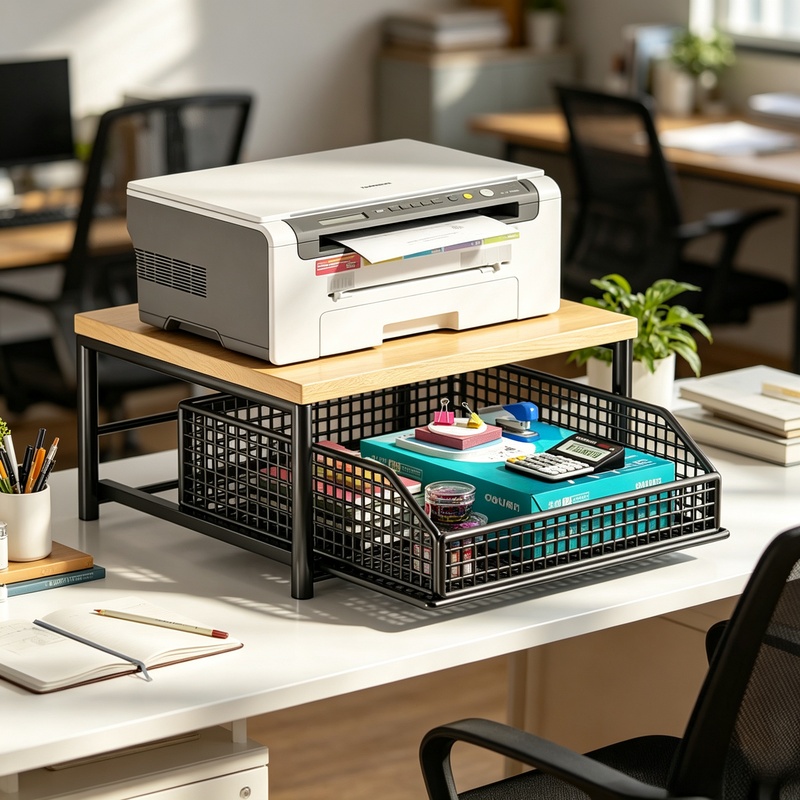 Cubicle Shelf Organizer - Pionowy stojak na mikrofalówkę z szufladą