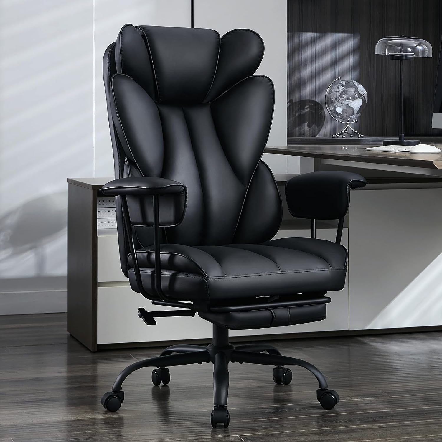 Office Footrest Cushion - Duże i wysokie krzesło biurowe, rozkładane