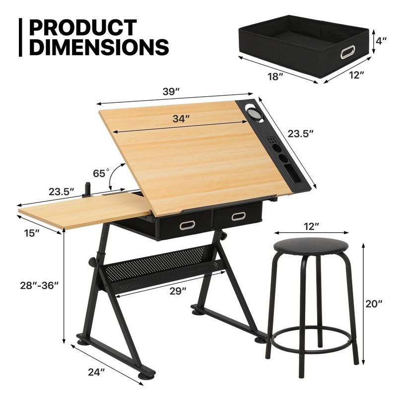 Office Furniture Suppliers - Regulowany Stół do Rysowania z Regulacją