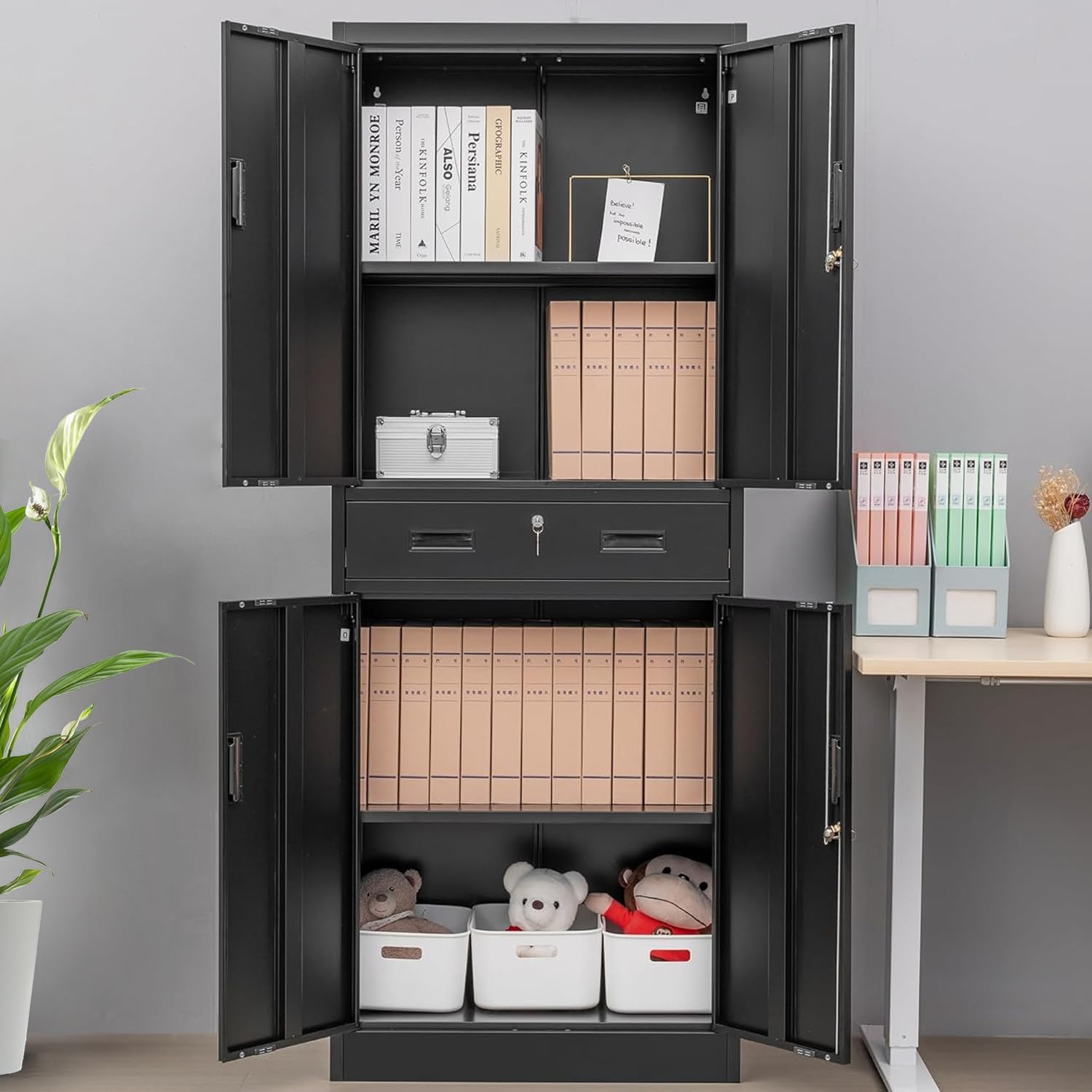 Wysoka metalowa szafa do przec – Office Storage Cabinet recenzja i cena
