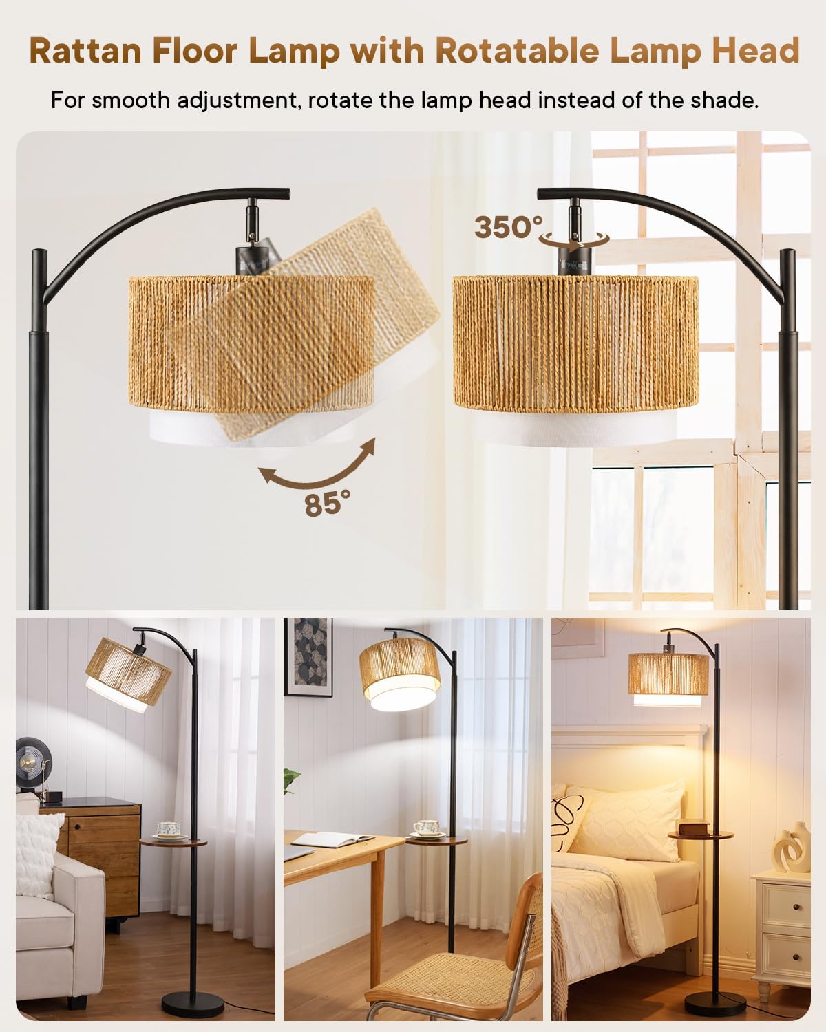 Lampa podłogowa w stylu boho,  – Floor Lamp Arched recenzja i cena